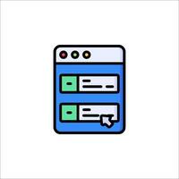 A web page with a check box icon vector