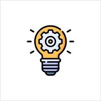Light bulb with gears icon, illustration vector