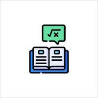 An open book with a math equation on it vector