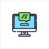 A computer monitor with a math symbol on it vector