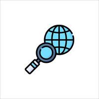 Magnifying globe icon illustration vector
