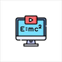 An icon of a computer screen with the words e - m - c vector