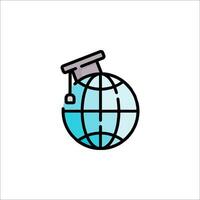 A globe with a graduation cap on it vector