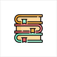 A stack of books icon with a ribbon vector