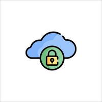 Cloud security icon illustration vector