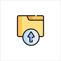 File folder icon with arrow and folder icon illustration vector