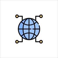 The globe icon is shown on a white background vector