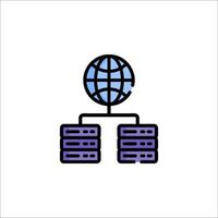 A server with a globe on top of it vector