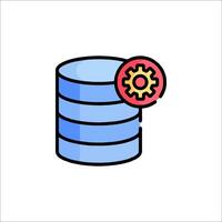 A stack of data with a gear on top vector