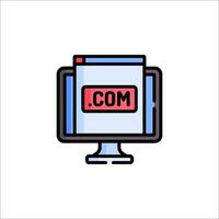 Com icon on a computer monitor vector