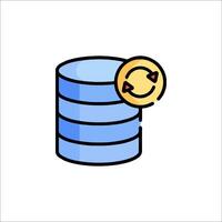 A stack of data with a coin on top vector
