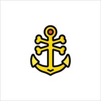 An anchor with a cross on it is shown in a simple design vector