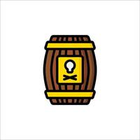 A barrel with a skull and crossbones icon vector