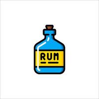 A bottle of rum with the word rum written on it vector