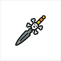 A cartoon sword with a skull and crossbones on it vector