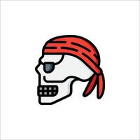 A skull with a bandana on it vector