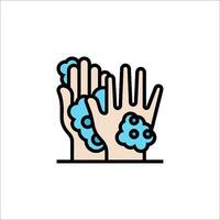 Wash hands icon with blue and white hands vector