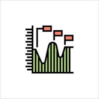 A graph icon with a bar chart vector