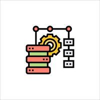 A stack of data storage devices with gears on top vector