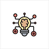 A light bulb with a brain inside it vector