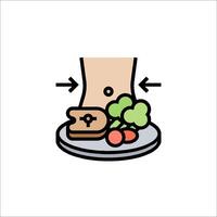 A person is standing on a plate with a sandwich and vegetables vector