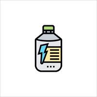 A bottle of water with a lightning bolt on it vector