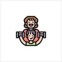 A woman and child are holding dumbbells vector