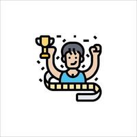 A man with a trophy and a tape measure vector
