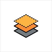 A stack of three orange and black squares vector