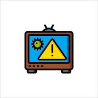 Tv with a warning icon illustration vector