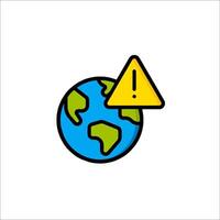 Earth globe with warning icon illustration vector