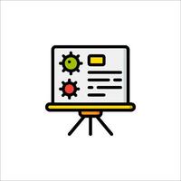 A whiteboard with gears on it vector