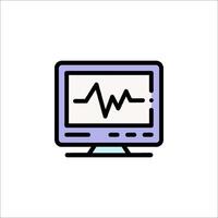 Monitor with heartbeat icon on white background vector