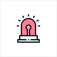A red light bulb icon on a white background vector