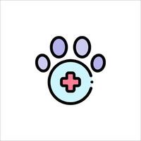 A paw print with a cross on it vector