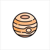 A cartoon planet with a hole in it vector