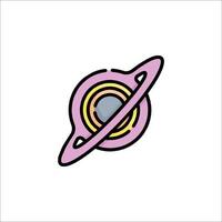 A cartoon saturn with a ring around it vector