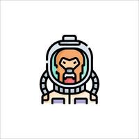 An astronaut in a space suit with a monkey on his head vector