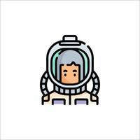 An astronaut icon with a man in a helmet vector