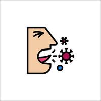 A cartoon man with a mouth open and a virus coming out vector