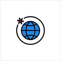 A globe with a red dot on it vector