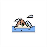 An island with mountains and trees on it vector