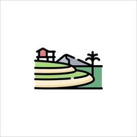 A house on a hill with a palm tree in the background vector
