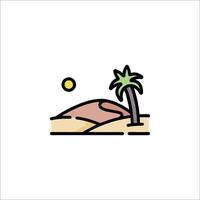 A palm tree and a beach with a sun vector
