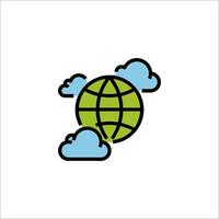 A globe with clouds and clouds on it vector