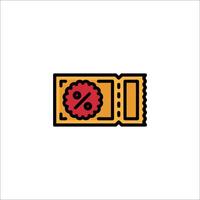 A ticket icon with a red dot on it vector