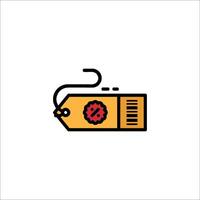 A price tag with a red dot on it vector