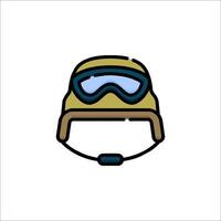 A helmet with goggles on it vector
