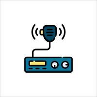 A microphone and radio icon on a white background vector