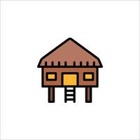 A house with a ladder on the side of it vector